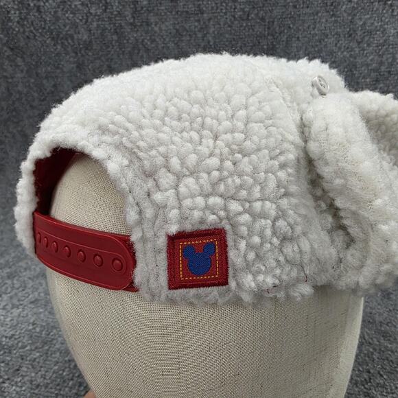Disney Mickey Mouse Hat Cap Snap Back Kids XS/S Sherpa Faux Fur Ear Flap White - Picture 14 of 16